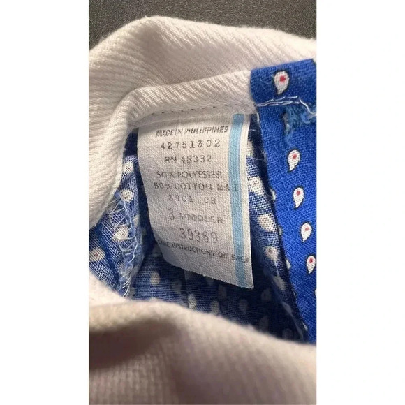 Vintage Hand Made No Brand Blue Polka Dot Collared Easter Dress Size 3T Girls - Picture 5 of 10
